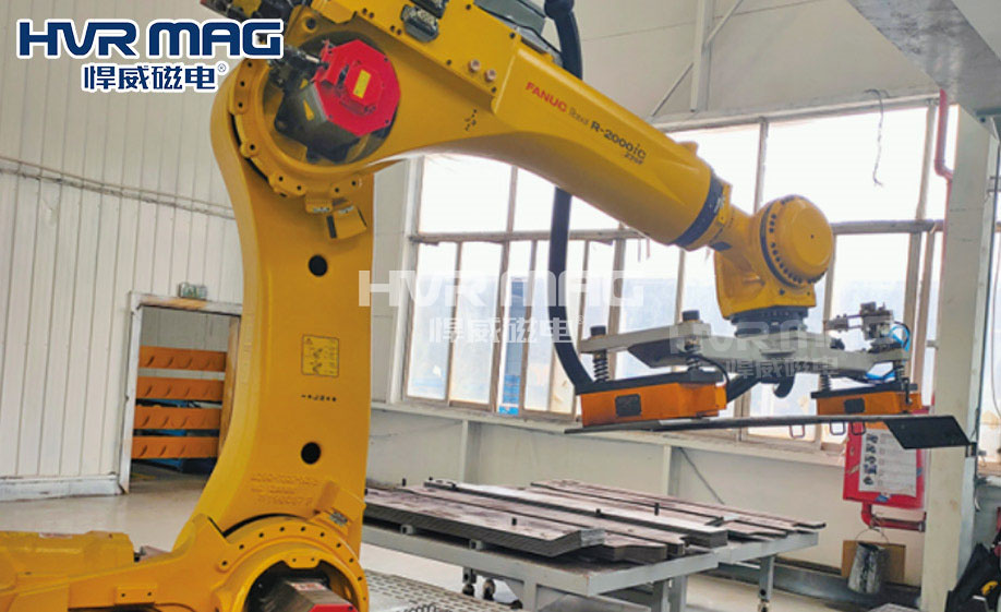 悍威磁電機械手吸盤搬運板材的優勢
